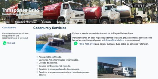 Agua en camiones aljibes en santiago